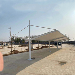 Pvdf màng xe ô tô màu thép cantilever carport xây dựng vườn xây dựng, bãi đậu xe bóng râm cantilever carport - Product Image 3