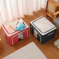 Boîte de rangement pliable en tissu Oxford 66L grande capacité, organiseur de vêtements imperméable avec poignée