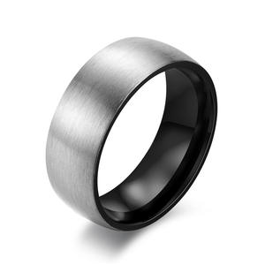 Titanium Steel <b>Ring</b> Blue Inner Matte Brushed Unisex Fashion Jewelry - Product Image 5