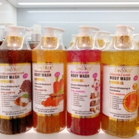 Gel Douche en Gros Vitamine C Fruits Nettoyant Corporel Blanchissant Hydratant Exfoliant Savon Liquide Bain Rafraîchissant Peau Éclatante