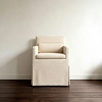 Fauteuil Moderne Italien de Luxe Blanc Rembourré en Bois Massif pour Bar à Domicile et Salle à Manger d'Hôtel