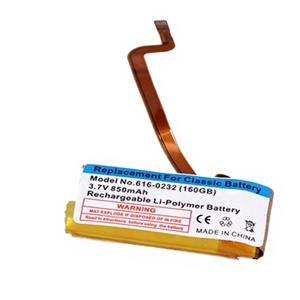 แบตเตอรี่ลิเธียมไอออนแบบชาร์จไฟได้ภายใน 3.7V 650mAh สำหรับรุ่นที่ 6/<span class=keywords><strong>7</strong></span> และรุ่นคลาสสิก 80GB/<span class=keywords><strong>120GB</strong></span>/60GB/160GB (รุ่น 616-0229) - Product Image 6