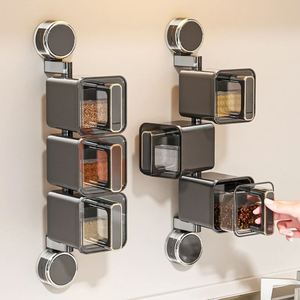 Organizador de Especias de Pared con Ventosa para Cocina, Diseño Moderno de Múltiples Niveles, Estante de Almacenamiento que Ahorra Espacio para Uso Doméstico - Product Image 1