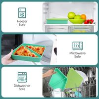 Boîte à pizza triangulaire en silicone au design moderne avec couvercle pour le déjeuner Bento de conservation pour la pâtisserie et la cuisine