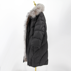 QIUCHEN QC22096 <span class=keywords><strong>2022</strong></span> Abrigo Largo de Plumón de <span class=keywords><strong>Ganso</strong></span> Grueso para <span class=keywords><strong>Mujer</strong></span>, Casual, de Invierno, con Cuello de Piel de Zorro Auténtica y Forro Acrílico - Product Image 3