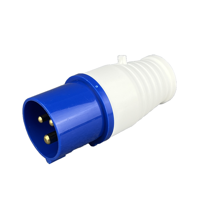 AGUX 023-11 IP44 32A 250V Non-Grounding Electrical Plug Socket Connectors Single Phase Industrial EU Plug 3 Outlets 3P Acoustic