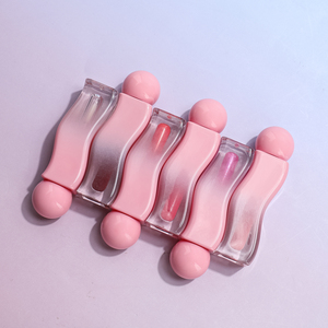 Brillo Labial Ondulado Rosa Degradado de Lujo con Tapa de Bola, Logotipo Personalizado, Aceite Labial Hidratante de Alta Pigmentación, Brillo Labial de Marca Privada, Maquillaje Labial - Product Image 4