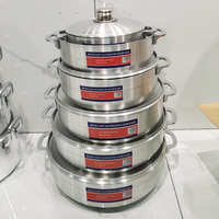 Ensembles de Batteries de Cuisine CLASSIQUES en Aluminium Haute Qualité 12 Pièces, Casseroles en Aluminium Forgé et Moulé Sous Pression à Prix Abordable, Grandes Poêles à Frire et Marmites à Soupe