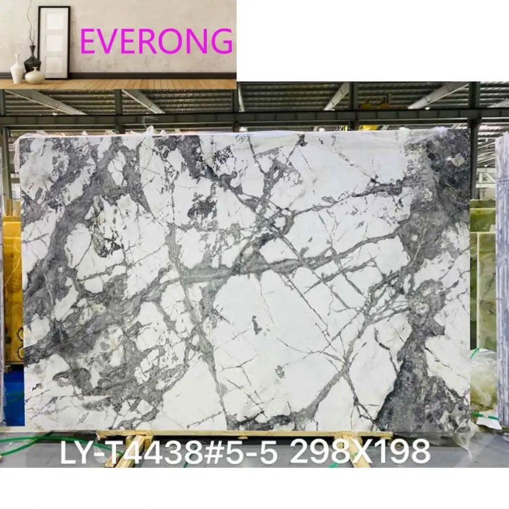 White Ice Snow Marble Tiles Products Exotic Granite Slabs Quartzite Slab Luxury Style Natural Stone Charm