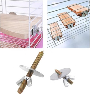 Percha para pájaros de acero inoxidable con tornillo autorroscante para madera, tuerca, soporte para juguetes, rascador de garras y varilla de afilar. - Product Image 5