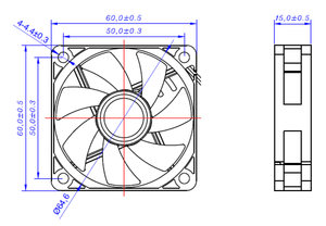 12V quạt làm mát trục 60x60x15mm DC không chổi than PBT Blades cho máy chiếu pcs xe điện-Tùy chỉnh ODM hỗ trợ - Product Image 2