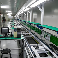 Convoyeur à chaîne à lattes en acier inoxydable semi-automatique à vitesse réglable, capacité de charge lourde pour l'industrie de l'automatisation, ligne d'assemblage