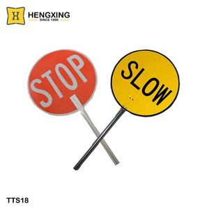 Strada su misura bianco rosso 150cm zincato <span class=keywords><strong>Post</strong></span> 45cm alluminio riflettente palmare <span class=keywords><strong>STOP</strong></span> SLOW segnaletica - Product Image 2