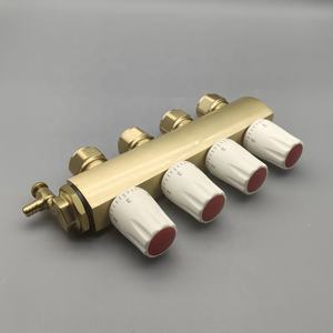 Colector de Calefacción por <span class=keywords><strong>Suelo</strong></span> <span class=keywords><strong>Radiante</strong></span> de 4 Vías, Colector de Latón para Calefacción de Agua para Uso en Apartamentos, Sistema Hidrónico con Válvula de Desinflado Automática - Product Image 4