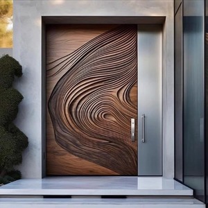 Porte pivotante antivol en aluminium moulé QiFan au design moderne pour villa rurale et maison individuelle, entrée principale, garantie 1 an - Product Image 2