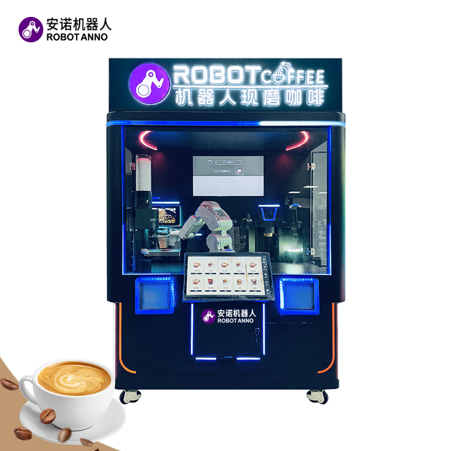 High Quality Automatic Coffee Vending Machine with Robot Control Metal Construction SDK Function Coin Operated Kiosk