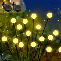 Lampe de pelouse LED solaire IP65 étanche à l'eau de pluie, lampe de luciole célèbre sur Internet, lampe d'ambiance décorative, capteur de lumière, jardin