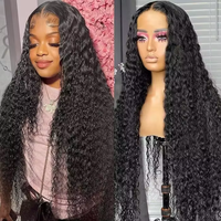 Perruque sans colle en cheveux humains 100% Remy vierges brésiliens, bouclés afro crépus, couleur naturelle, avec dentelle HD complète 13x4, vente en gros à prix abordable