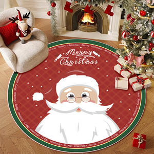 Tapis rond de Noël Santa, 60 pouces, antidérapant, décoration de la maison pour les fêtes, tapis de salon, motif original - Product Image 1