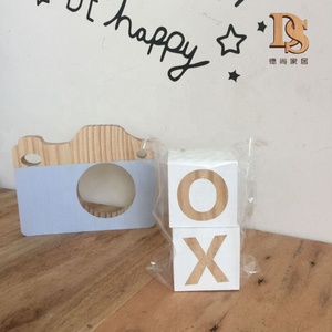 DIY บล็อกชื่อไม้สำหรับทารกแบบใหม่ทาสีขาวไม้พร้อมสลักชื่อด้วยเลเซอร์โชว์ปริศนาสำหรับตกแต่งบ้าน - Product Image 5