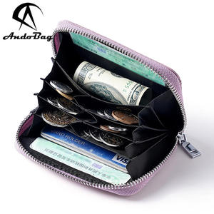 Portefeuille court AndoBag en cuir véritable de style japonais, anti-skimming RFID, avec compartiments séparés, pour femmes, porte-cartes et argent liquide 2086 - Product Image 5