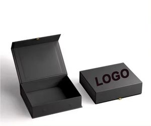 Custom Logo Printed Luxury Watch Jewelry Packaging Cheap Customized Logo <b>Empty</b> Matte Black Rigid Flip <b>Gift</b> <b>Boxes</b> - Product Image 1