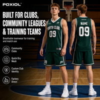 Ensemble uniforme personnalisé de maillots et shorts sublimés pour clubs de basketball, idéal pour les ligues communautaires semi-professionnelles et les équipes d'entraînement amateur du Royaume-Uni
