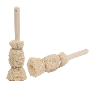 Cepillo de lufa natural para tazas y botellas con mango largo de madera, cepillos de limpieza para teteras - Product Image 1