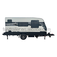 Remorque de voyage modulaire professionnelle tout-terrain à essieu unique de 16 pieds en aluminium avec suspension indépendante 4x4 pour camping-car tout-terrain