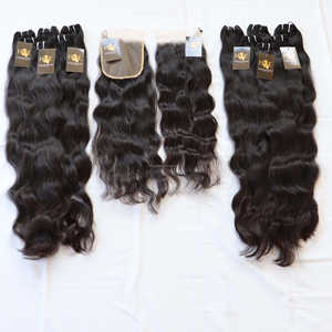 Vente en gros de cheveux brésiliens bruts non traités, mèches de cheveux humains indiens 100% vierges avec fermeture en dentelle fine Hd - Product Image 1