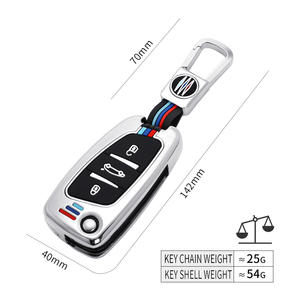 Étui de protection pour clé de voiture en alliage de zinc et gel de silice pour <span class=keywords><strong>Peugeot</strong></span> DS Citroën Versailles C5X Sega FT Porte-clés Porte-clés Sac - Product Image 4