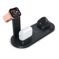 Chargeur de téléphone multi-appareils 4-en-1 et 6-en-1 avec support USB Type-C 8 broches 15W, station de charge sans fil en gros
