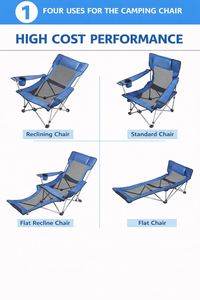 Chaise longue pliante d'extérieur au design moderne, siège portable en métal pour la plage, le camping, le parc, l'école - Product Image 4