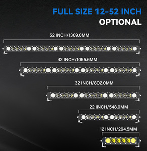 פנסי לד בצבע ענבר בגודל 12/22/32/42/52 אינץ' עם תאורת מיקום, מאושרים לתקן Emark, לרכבי שטח 4x4, משאיות, ATV ו-UTV - Product Image 2