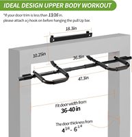 Barre de traction murale réglable pour fitness, équipement d'exercice à domicile et en extérieur, fixation murale ou sur cadre de porte, taille personnalisable
