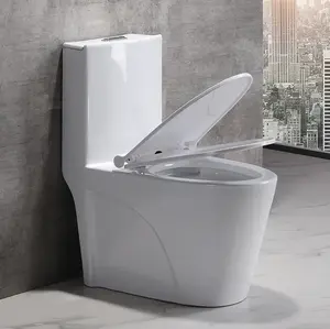 Bolina W1891 Design Moderno Water Saving Branco Sifão Cerâmica Jet Flushing Floor Montado One Piece WC