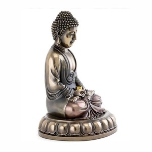 Statua di <span class=keywords><strong>Buddha</strong></span> Seduto in Stile Cinese a Grandezza Naturale, Scultura Religiosa in Metallo Pressofuso, Bronzo e Ottone, Produzione all'Ingrosso Norton - Product Image 5