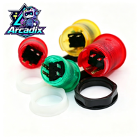 Bouton-poussoir en plastique éclairé 28 mm 250 V 16 A pour panneau de commande d'arcade DIY (version anglaise)