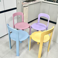 Mobilier moderne nordique chaise de salle à manger de couleur unie chaise de cuisine en bois