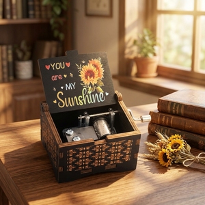 Carillon in Legno Mini a Manovella in Stile Antico Lettore di Melodie Vintage <span class=keywords><strong>Regalo</strong></span> Perfetto <span class=keywords><strong>per</strong></span> Bambini Collezionisti e Amanti <span class=keywords><strong>della</strong></span> Nostalgia - Product Image 5