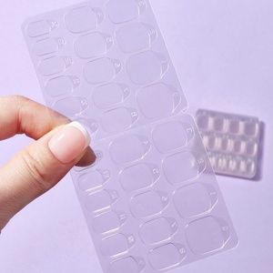 BTArtbox 30 pièces 10 feuilles autocollants transparents en gel pour faux ongles, adhésifs pour ongles à presser - Product Image 1
