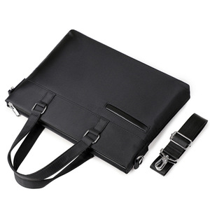 Yishan Herren Handtasche mit großer Kapazität Corporate Meeting Aktentasche Gedrucktes Logo Business Commuting Umhängetasche Wasserdichte Funktion - Product Image 5