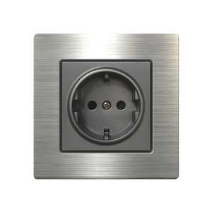 Interruptor de luz de pared de la UE gris metal, enchufe eléctrico recargable USB universal de acero inoxidable, interruptor de control de velocidad atenuador de 220V - Product Image 3