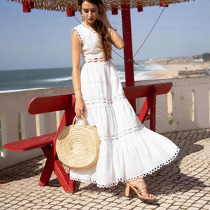 Robe longue à col en V et taille haute pour femme, tenue de soirée respirante et tendance - Product Image 2