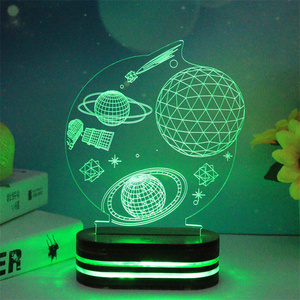3d Lamp Night Light Heart Decoration <strong>Changing</strong> Led Light Touch Control Bedside Lamp - Product Image 2