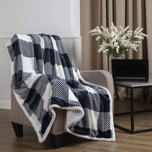 더블 두꺼운 크리스마스 눈송이 자수 겨울 담요 애니메이션 동물 단단한 패턴 플란넬 양털 크기 짠 봉제 담요 - Product Image 6