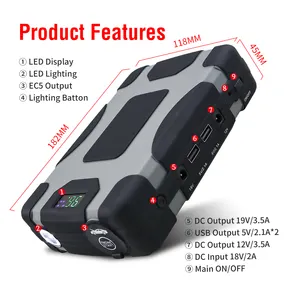 Utrai — batterie externe Portable JB3000 de 12V, 3000 a, pour démarrage multifonctions de voiture