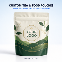 Sachet Doypack Personnalisé Imprimé en PET PA AL CPP avec Fermeture Zip Refermable pour Emballage Alimentaire (Thé et Noix)