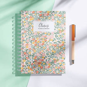 Carnet à spirale personnalisé à motifs floraux, journal ligné à couverture rigide avec nom personnalisé, agenda, cadeau pour femmes, filles, <span class=keywords><strong>bureau</strong></span>, école - Product Image 1