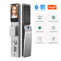 Serrure de porte intelligente Tuya Wifi avec caméra, reconnaissance faciale 3D, déverrouillage par empreinte digitale, carte, clés, application téléphonique